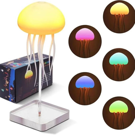 LED Jellyfish Lamp RGB Mood Light | Voice Control Fantasy Jellyfish Night Light  | Decorative Bedroom & Living Room Lighting