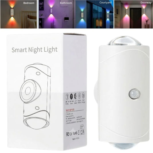 LED Night Light with Motion Sensor | Rechargeable Wireless Wall Lamp | Dimmable Smart Night Light | Magnetic Indoor & Outdoor Wall Light
